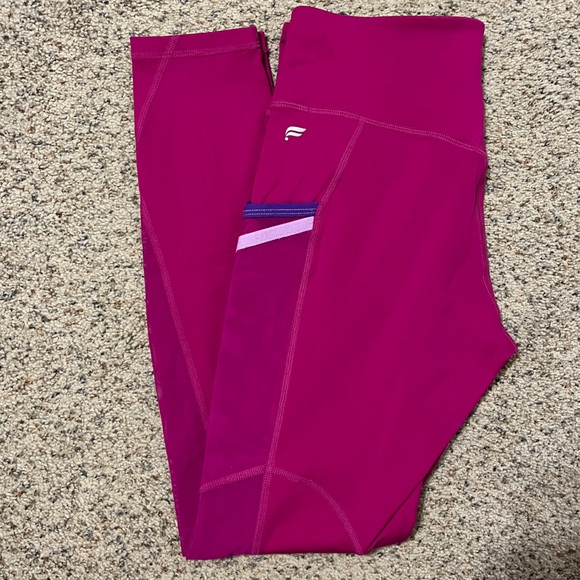 Fabletics Pink Leggings Sleek Stretchy Performance - Picture 2 of 4